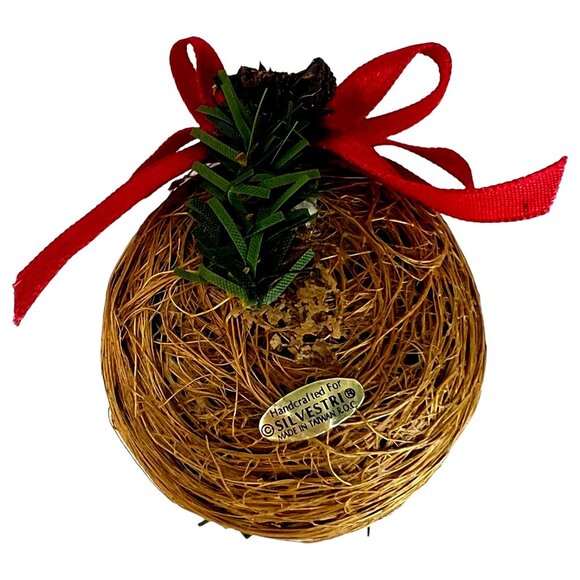 Vintage Silvestri Bunny Rabbit in Nest Christmas Ornament Handcrafted - Picture 6 of 6